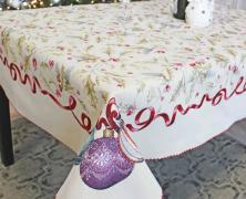Новогодняя скатерть Vingi Ricami Agrifolio 140х180 гобелен в интернет-магазине Posteleon